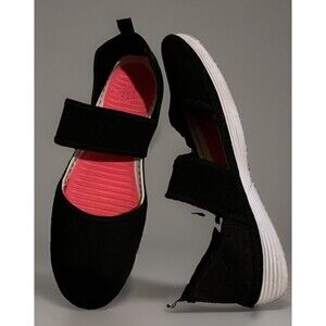 EUC Nike Studio Wrap Knit W9 Mary Jane Walking Yoga Flats Black Pink 457949-016